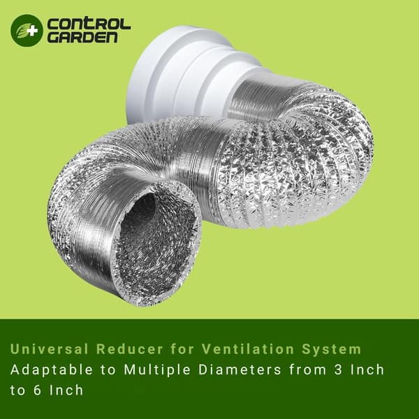 Reduktion 3 til 6 tommer luftkanaladapter, HAVC-rørforbinder til inline ventilationssystem, forstørrelseskonus til dyrketelt badeværelse køkken