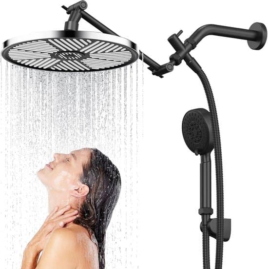 Dusjhode - Regndusjhode - Stort 10-tommers dusjhode - Vannbesparende dusjhode - 304 rustfritt stål baderom fossedusjhode - Svingbar spray
