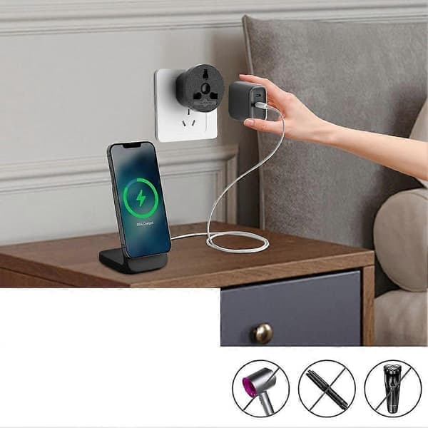 2 stk. reiseadaptere, internasjonal pluggadapter, universell strømadapter, for USA, EU, Storbritannia, AU 160 land
