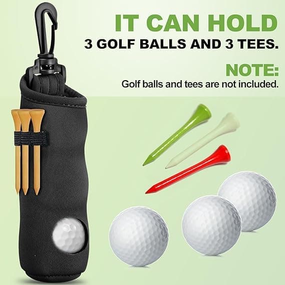 4 dele golf tee holder golfbold bæretaske pose boldholder nøglering bælteclips gaver tilbehør