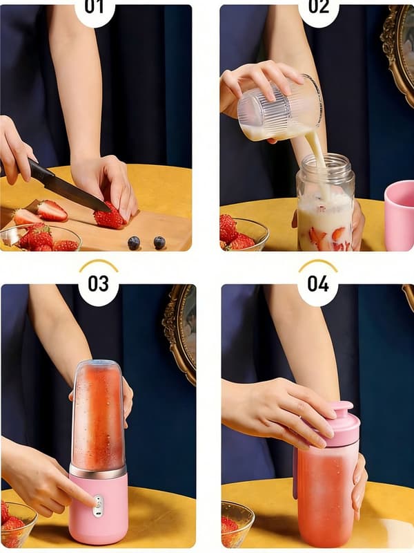 Blender - Bærbar Blender - Mini Bærbar Blender - Oppladbar - 400ML