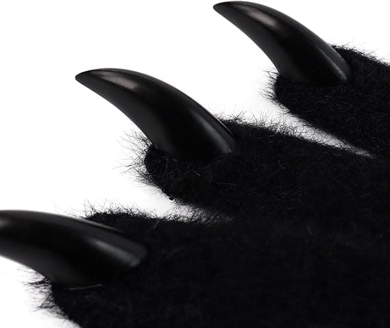 Dyrepotehandsker med panda-, ræve-, ulve- og hundepoter, perfekte til Halloween-festrollespil.