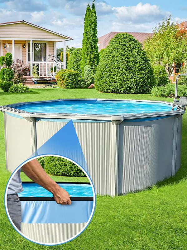 24\" Pool Coping Strips 33-pak, Overlap Liner Lock Erstatning til Runde & Ovale Overjordiske Pools, Holdbare Plastikclips