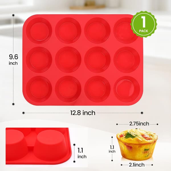 12-kops silikone muffinform til bagning af cupcakes - non-stick silikoneform