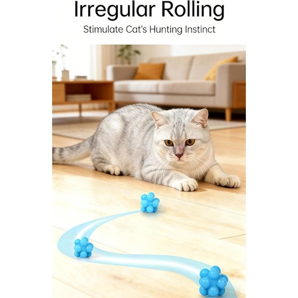 Multifunktionel elastisk bold til katte, bidesikre interaktive kattelegetøj, højelastisk, bruges til selvunderholdning og lindring af kedsomhed.