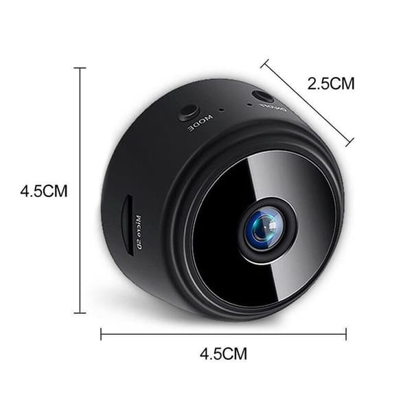 Mini Trådlös Kamera, HD Trådlös Säkerhetskamera med WiFi, Lång Batteritid, Dold Mikrofon Actionkamera (Snap-On)
