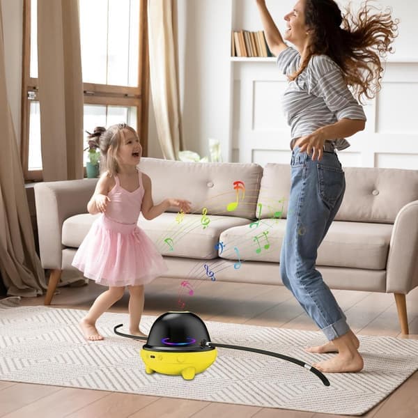 Electric Jump Rope Machine - Adjustable Speed with Music, Remote Control, and Large Screen Counter for Indoor Training Yellow