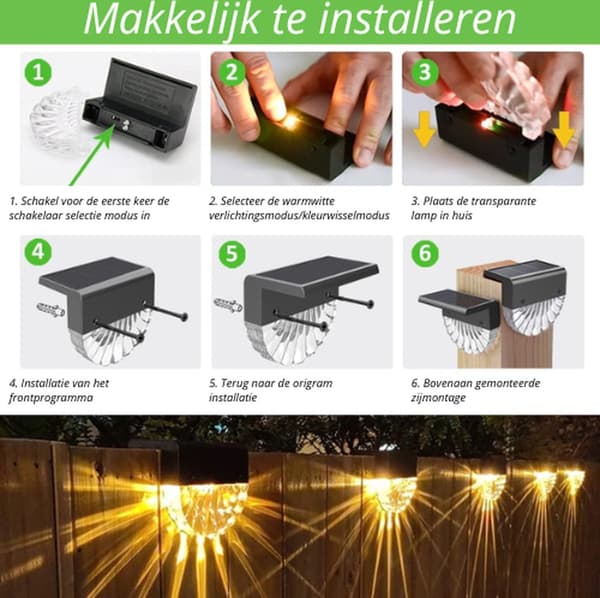 Solcellehagelys (6-pakning) - Solcellehagelys - Hagelykter - Varmhvite lys