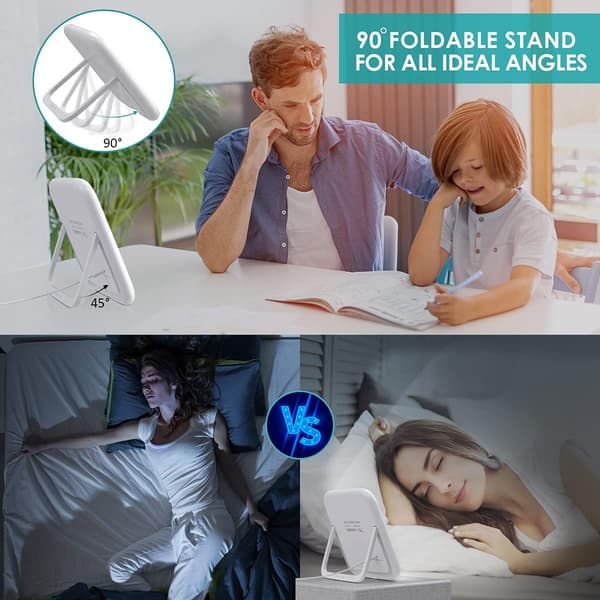 Lysterapilampe, berøringsstyret sollampe dagslyslampe med trinløse lysstyrkeniveauer og 4 timer- og hukommelsesfunktion, 90° foldbart stativ