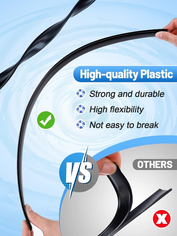 24\" Pool Coping Strips 33-pak, Overlap Liner Lock Erstatning til Runde & Ovale Overjordiske Pools, Holdbare Plastikclips
