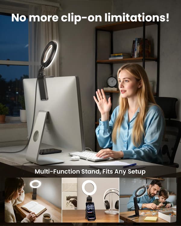 Multifunktionel bordlampe til fyldlys, gourmetfotografering, foldbar videokonferencelampe