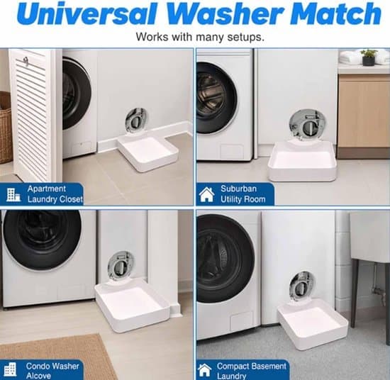 4 pieces - Washing Machine Drain Pan - 18 cm - 3D Printed Waterproof Tray - Washing Machine Drip Tray - Water Collection - Drainage
