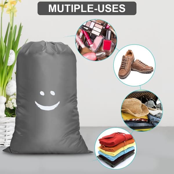 2-pack extra stora tvättpåsar 61x91cm, vikbar förvaringssäck med dragsko, rivtålig – för resor, badrum, sovrum, studentrum