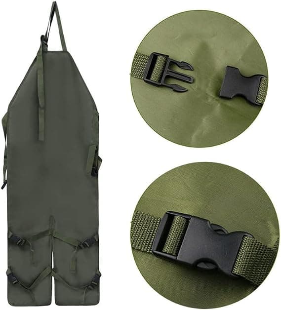 Hageforkle, forkle for folk, høsteforkle med lommer, vanntett, justerbart, forsterkede knær, for slåing og gressklipping.