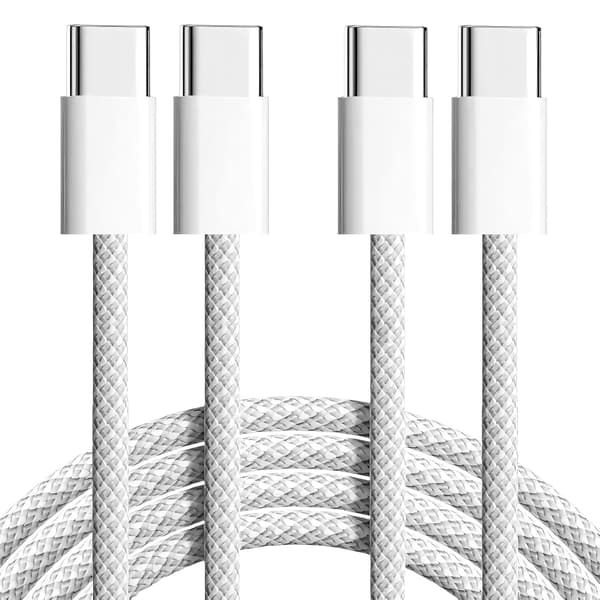 Punottu USB-C–USB-C-datakaapeli, sopii iPhone 17/16/15 Pro Max Plus/MacBook/iPad/AirPods/Samsung Galaxy/Android-laitteille. [2 kpl, 1 metri]