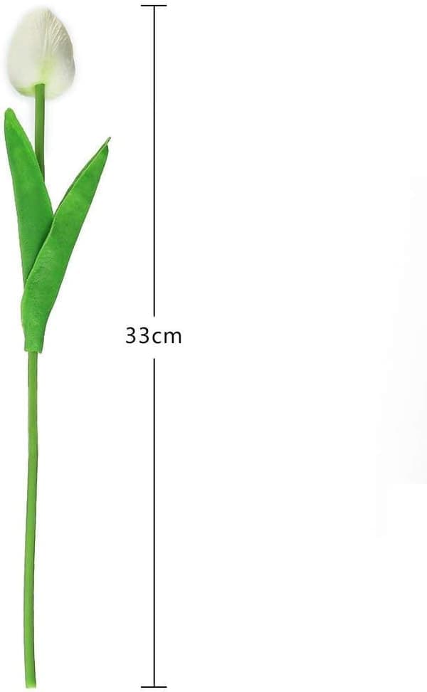 20 kunstige latex tulipaner, hvide, velegnede til bryllupper, havepynt til hjemmet.