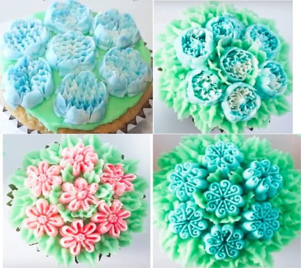 5-delt sæt med sprøjtedyser i rustfrit stål – Til blomsterkage- og dessertdekoration