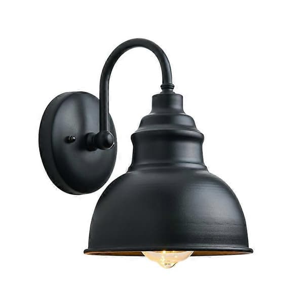 Vintage vegglampe Gooseneck Barn Flat Light (svart)