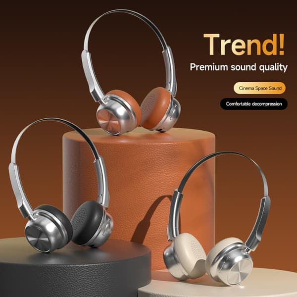 Retro Bluetooth 5.4 Over-Ear Hodetelefoner, 14 timers spilletid, ENC Støyreduksjon