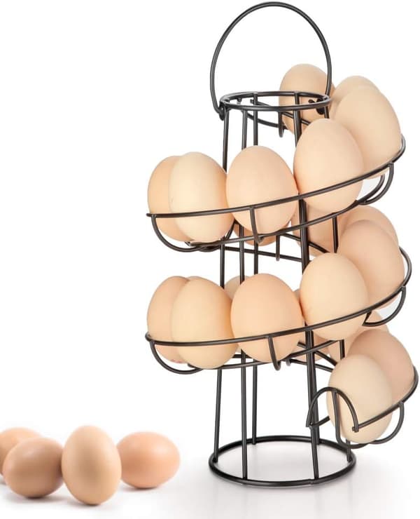 Spiralformet metall eggoppbevaring, spiral eggstativ