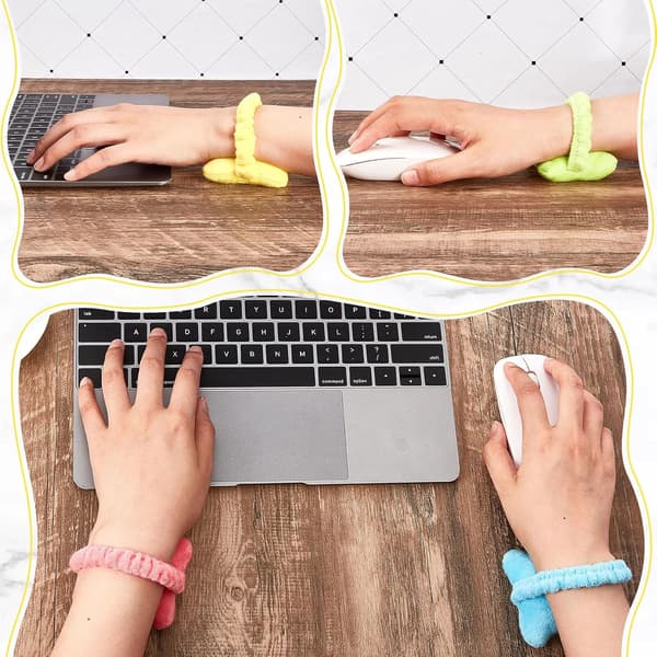 10 st bärbara mus handledsstöd - Elegant rosettformat ergonomiskt handledsstöd - Plysch, PP-bomull för hårband för att dekorera ditt hår