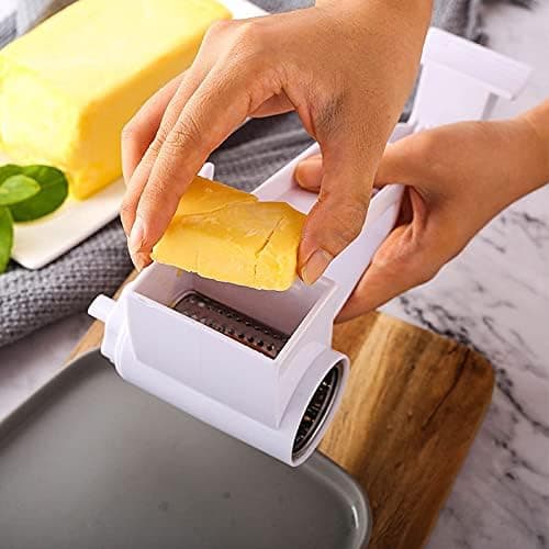 Generisk roterende osteriver med 2 tromler i rustfrit stål til hård ost, parmesan, nødder, chokolade hvid