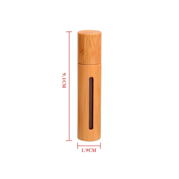 2 st 10 ml bambu roll-on-flaskor Tomma påfyllningsbara eteriska oljor roll-on-flaska Kosmetisk förvaringsbehållare med rullkula i rostfritt stål