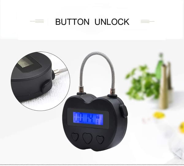 Tidslås LCD-skærm Tidslås Multifunktionel elektronisk timer, USB genopladelig timerhængelås (sort)