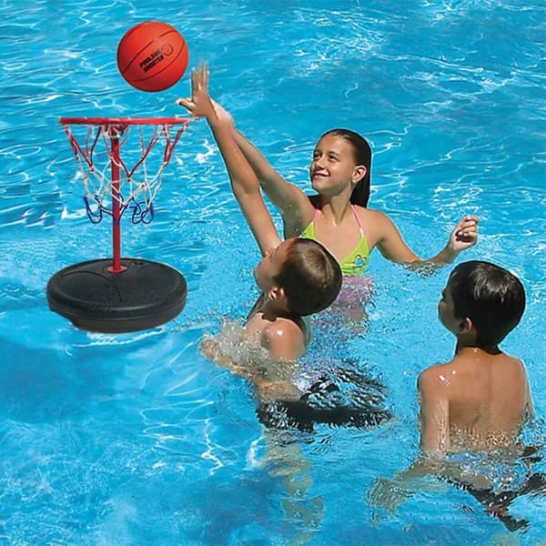 Flydende basketballkurv til poolspil, et sommervandlegetøj velegnet til børn og voksne.