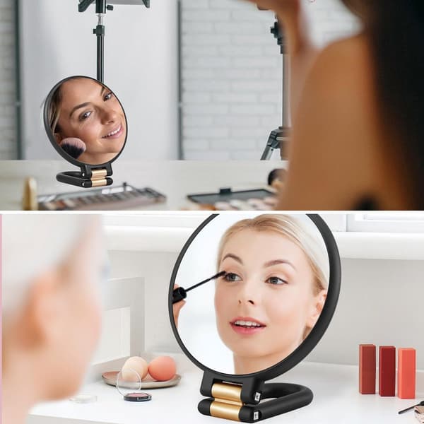 LED makeup spejl foldbart bærbart lys makeup spejl tre i en dobbeltsidet 30 gange forstørrelse 30 gange...