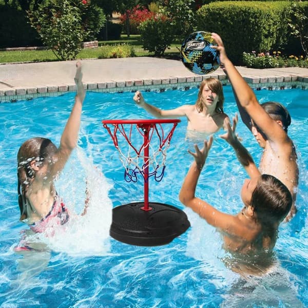 Flydende basketballkurv til poolspil, et sommervandlegetøj velegnet til børn og voksne.