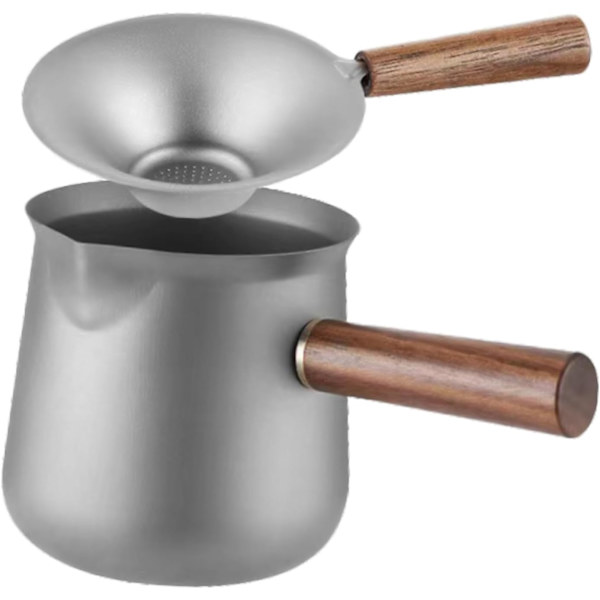 Titanium Tekanne 330ml Multifunksjonell Tekopp, Komfyrtopp Tekopp, Tekanne, Tefilter, Camping Delekopp, Tekoppsett