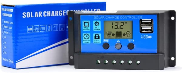 Solarladdningsregulator PWM 30A 12V/24V Auto Parameter Solpanelregulator med Justerbar LCD-skärm Dubbla USB-portar Timerinställning PWM MPPT