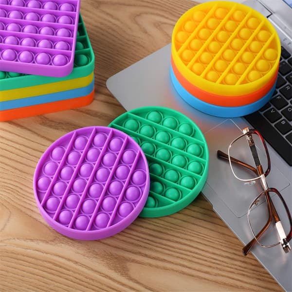 5-pack bubbel sensoriska stressavlastningsleksaker, press-bubbel stressavlastande sensoriska leksaker, stressavlastande leksaker, silikonklämleksaker, runda