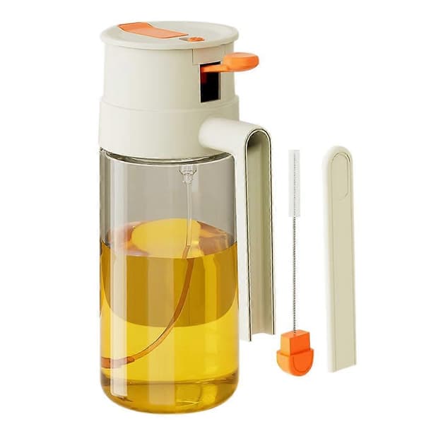 2-i-1 650 ml oljesprøyte olivenoljedispenserflaske for matlaging baking BBQ