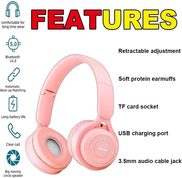 Trådlösa hörlurar barnhörlurar barnhörlurar Bluetooth-hörlurar barnhörlurar (vit)