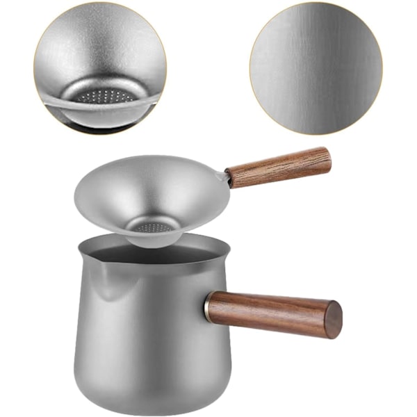 Titanium Tekanne 330ml Multifunksjonell Tekopp, Komfyrtopp Tekopp, Tekanne, Tefilter, Camping Delekopp, Tekoppsett