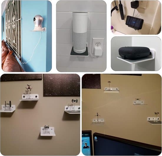Speaker Stand - Wall Shelf - Storage Rack - Suitable for Speakers, Webcams, and Mobile Phones - Floating Acrylic Shelf (White)