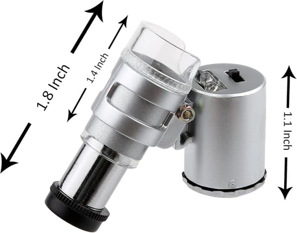 60X Mini belyst juvelerare LED UV-linslupp