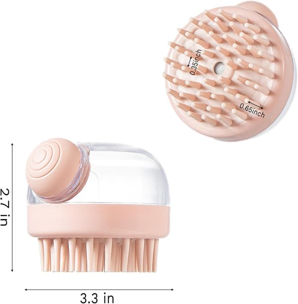Hårbottenmassager Hårväxt, Rosa Silikon Hårmassager Hårbottenborste med Schampodispenser för Avkoppling och Rengöring