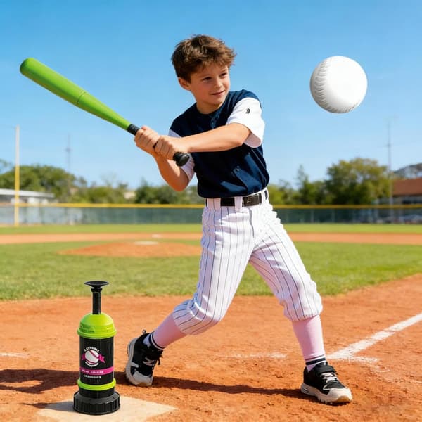 Universal Kids Baseball Batting Tee Set – Bærbart træningsstativ, højdejusterbart, baghave-spiltræner til ungdomssport