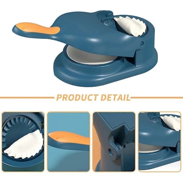 （pow yeah！）2-i-1 Dumpling Maker, Verktøy for å lage dumplings, Dumplingform, Dumplingskinnmaker Dumplingformer Blå