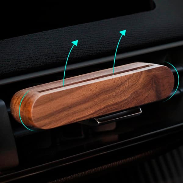 Luftfrisker parfume, valnøddetræ duftklips, kreativt tilbehør, bilventilationsdiffuserklips med æterisk olie stick.