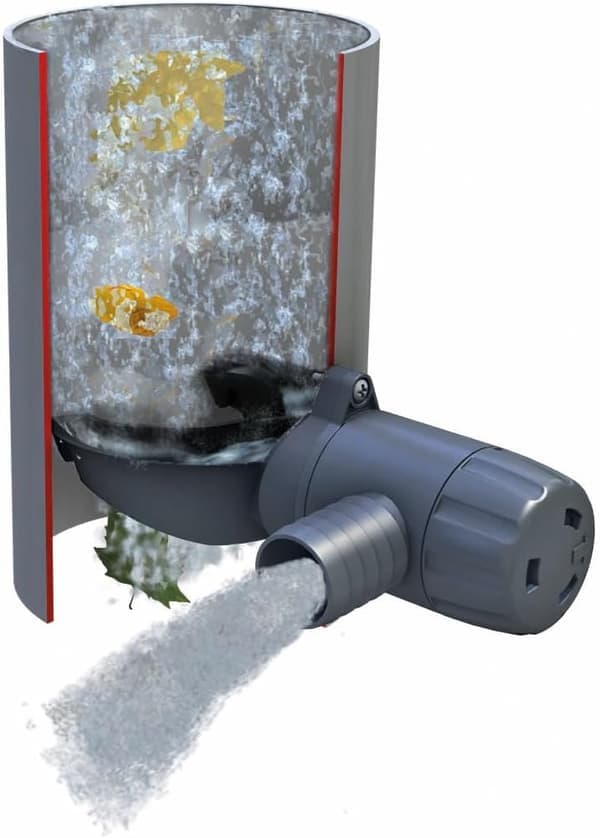 Regnvannsoppsamler (for nedløpsrør 70-110 mm, regnvannsoppsamler for regnvannstønner, for takflater opptil 80 m²), grå