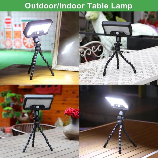 92 LED solcellelampe med bevegelsessensor, blekksprutstativ, USB/solcellelading, 3 moduser IP65 vanntett – 1 pakke
