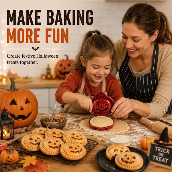 8-Design Halloween Filled Pie Press Collection, Reusable Halloween Mold