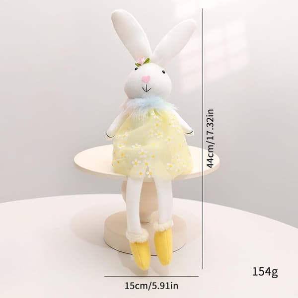 Påskeharedukke Kaninpynt Udstoppede figur til hjem og kontor, gul Yellow