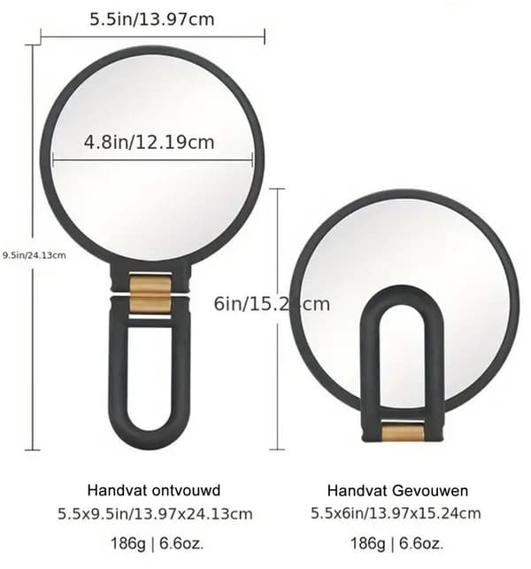 LED makeup spejl foldbart bærbart lys makeup spejl tre i en dobbeltsidet 30 gange forstørrelse 30 gange...