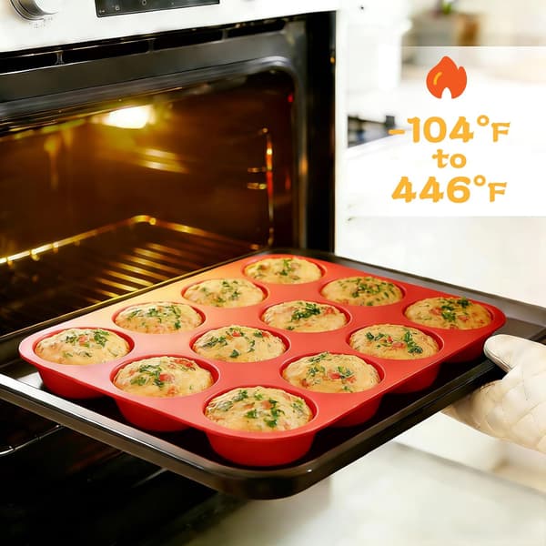 12-kopps silikonmuffinsform for baking av cupcakes - Non-stick silikonform