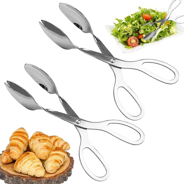 salatsenger, 20 cm serveringstang, saks i rustfritt stål, buffettang for hjemmekjøkken, fest, brød, kake, baking, biff, grill, buffet